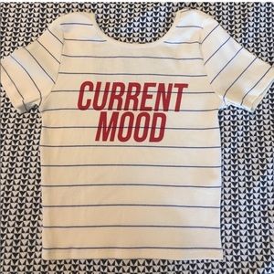 Zara current mood striped crop top Small